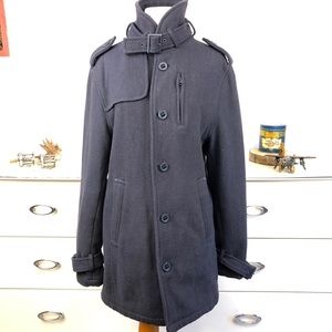 Buffalo by David Bitton Mens Double Breasted Peacoat